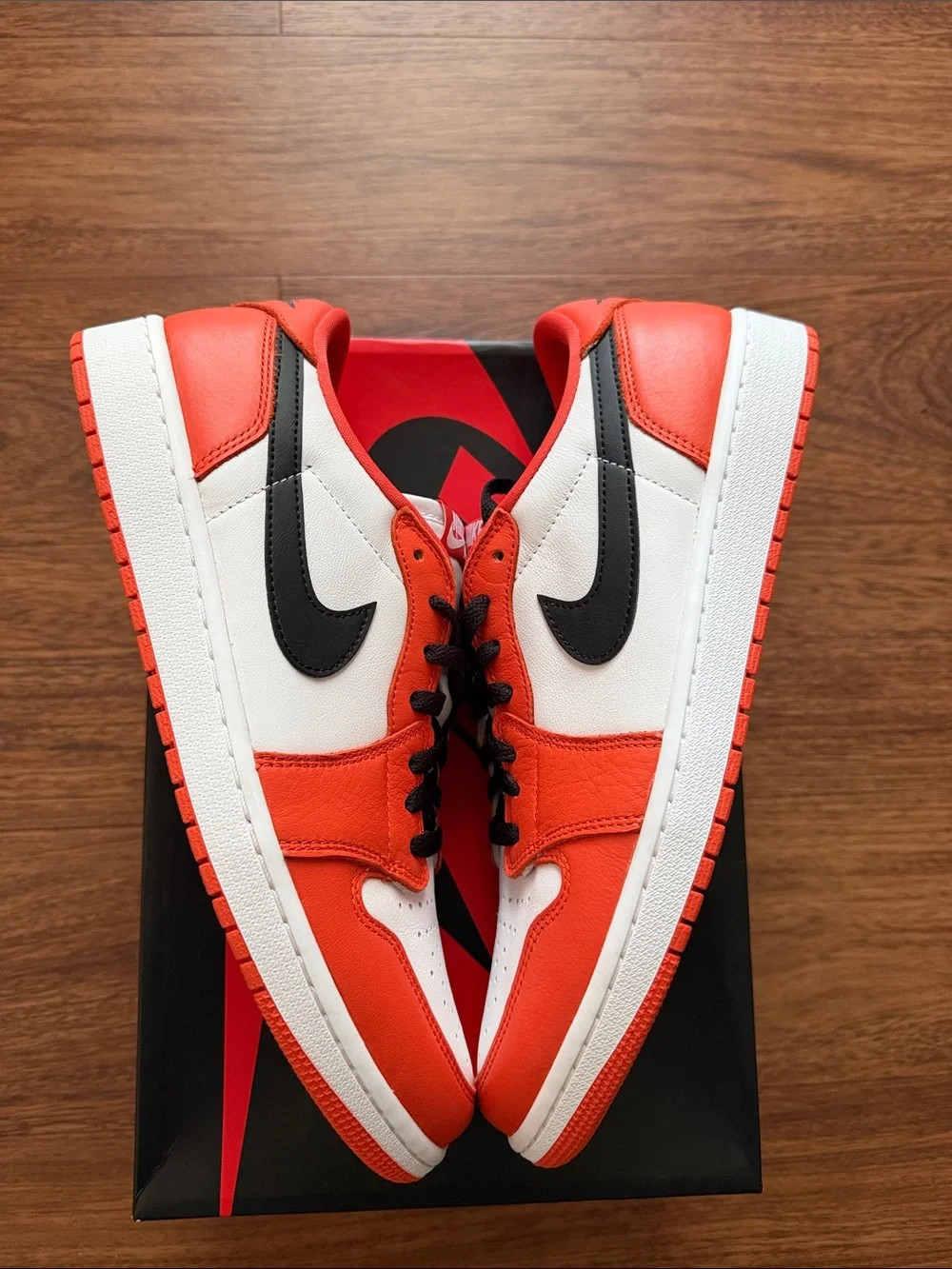 Brand New: Nike Air Jordan 1 Low OG Sneakers - White & Orange - Men's